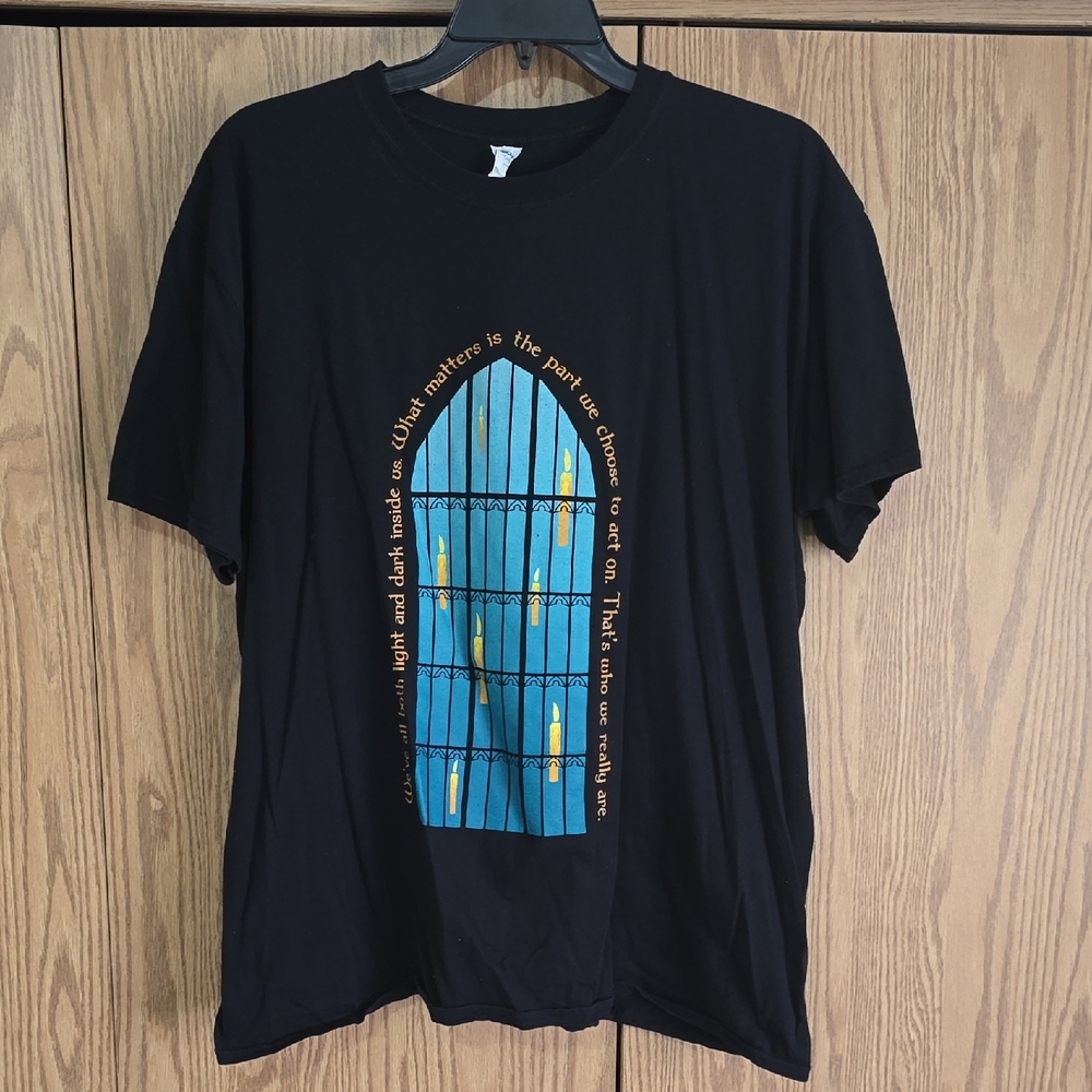 Gildan Black Tee with Blue Graphic